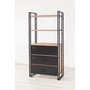 Hanah Home Cosmo Cortex Estantería Industrial Pino Atlántico y Negro